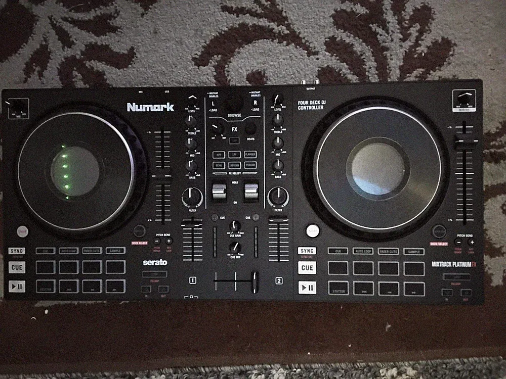 Numark Mixtrack Platinum FX Quad Deck DJ Controller, Effects, Pitch Control, USB