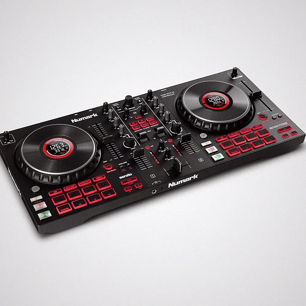 Numark Mixtrack Platinum Serato Control, DJ Mixer, Built-in Audio Interface,...
