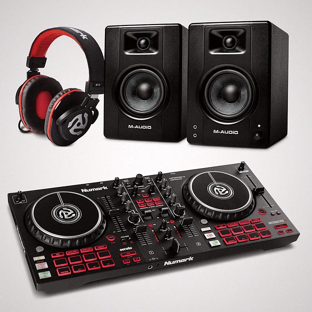 Numark Mixtrack Pro FX DJ Controller and M-AUDIO BX3 Pair 3.5" Monitors