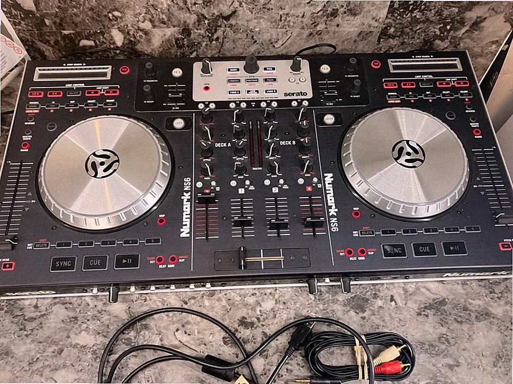 Numark NS6 4-Channel DJ Controller Serato ITCH USB Mixer w/ Power Supply Tested