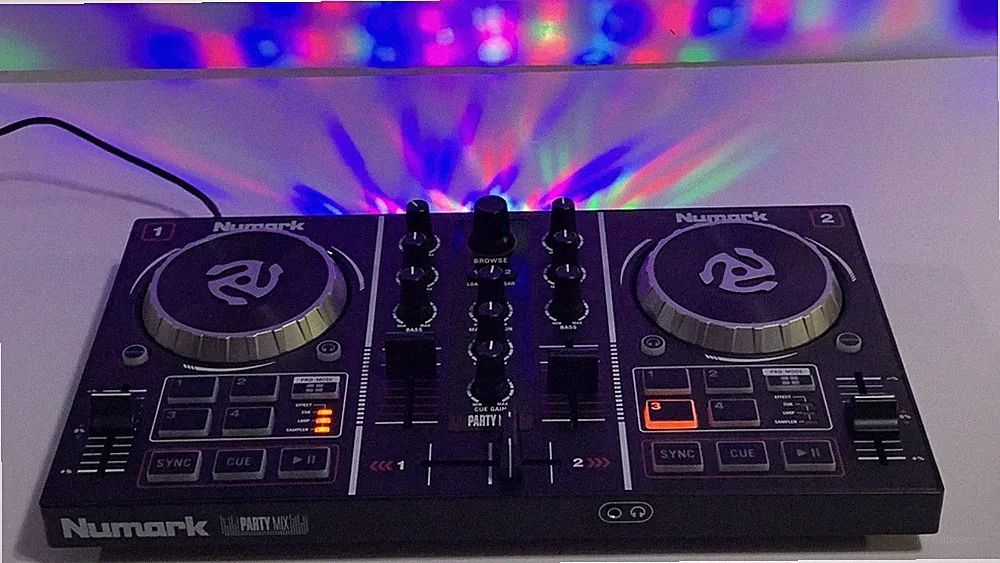 Numark Party Mix 2-Ch USB Powered Live DJ Controller W/ Built-In Lights & Manual