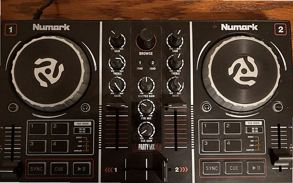 Numark Party Mix 2-Deck 2-Ch DJ Controller Pitch Control Loop/Sampler