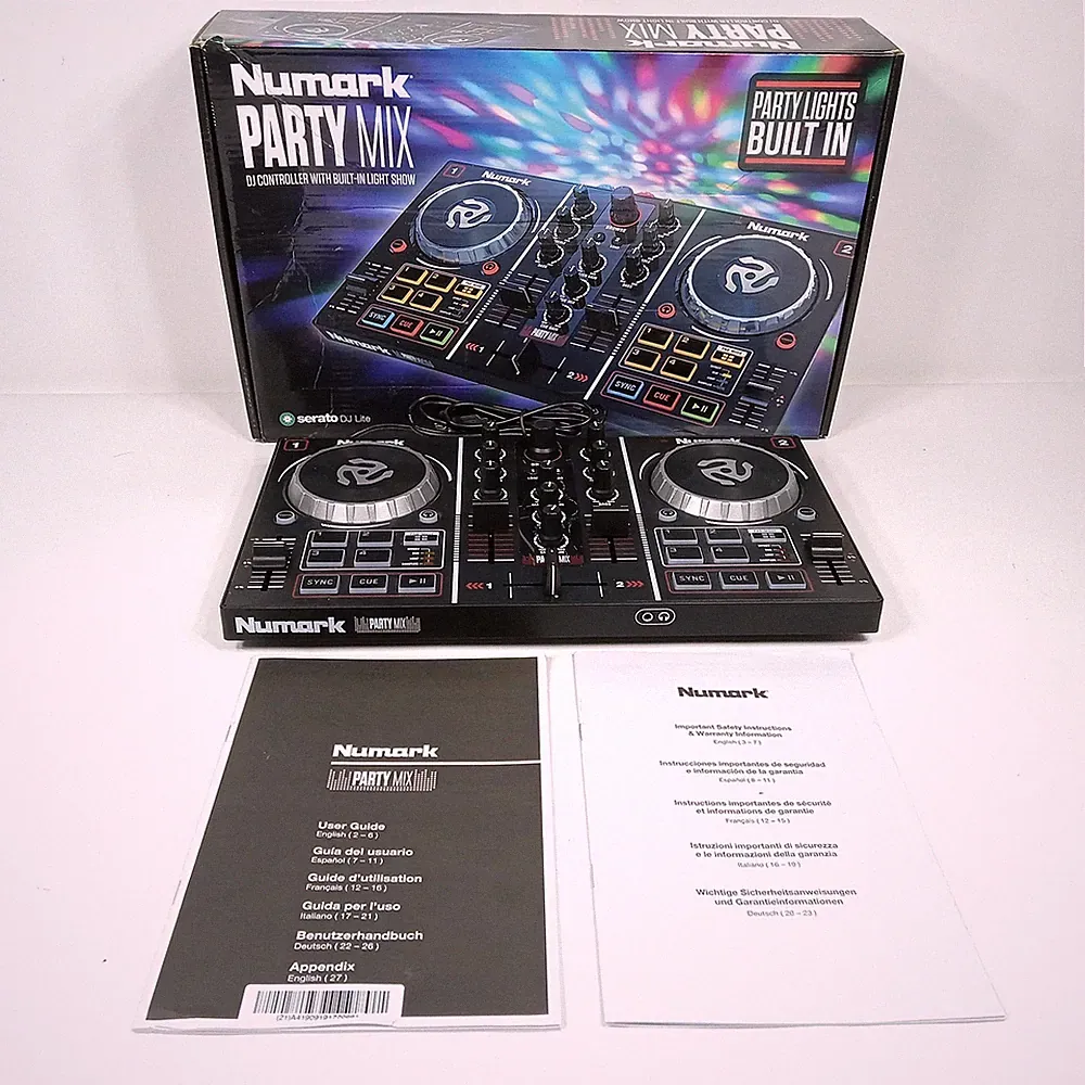 Numark Party Mix Double Deck DJ Controller w/Built-In Light Show with Box