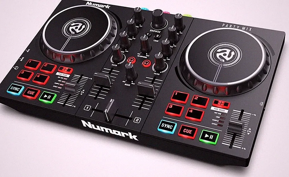 Numark Party Mix II DJ Controller Mixer 2 Decks USB w/ Party Lights Audio