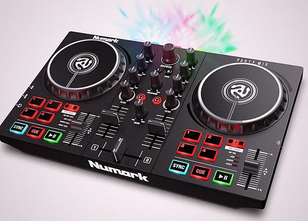 Numark Party Mix II DJ Controller Serato Lite LED Light Show Portable Mixer