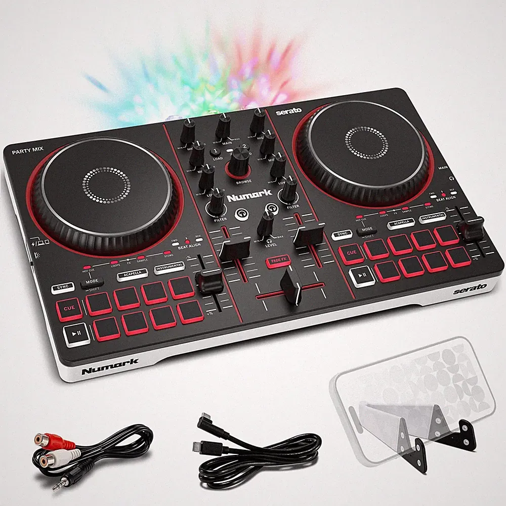 Numark Party Mix III Bluetooth DJ Controller with Built-In Light Show