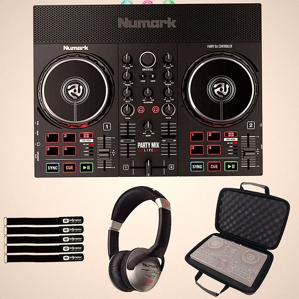 Numark Party Mix Live Built In Light Show & Speakers DJ Controller w Carry Case