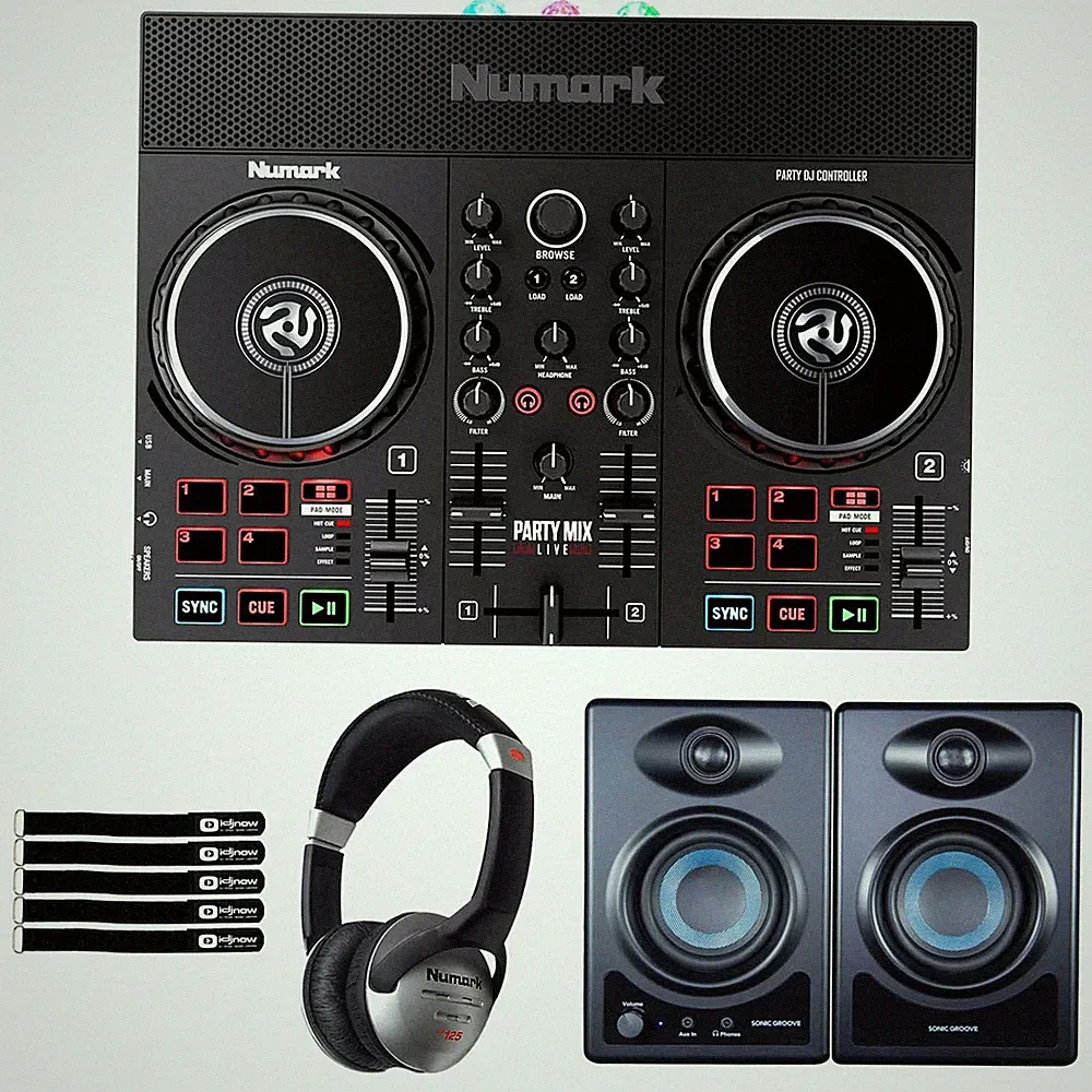 Numark Party Mix Live Built In Light Show & Speakers DJ Controller w Monitors
