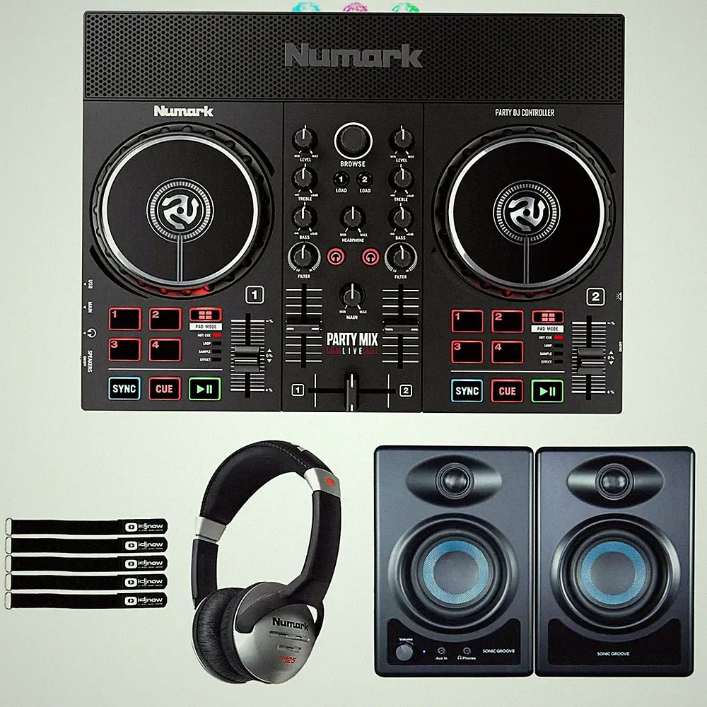 Numark Party Mix Live Built In Light Show & Speakers DJ Controller w Monitors