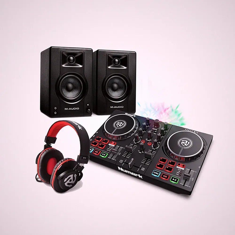 Numark Party Mix MKII DJ Controller Set - With DJ Mixer, Audio Interface, Stu...