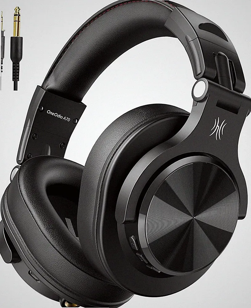 OneOdio A70 Bluetooth Over Ear Headphones, Wireless Headphones w/ 72H Black