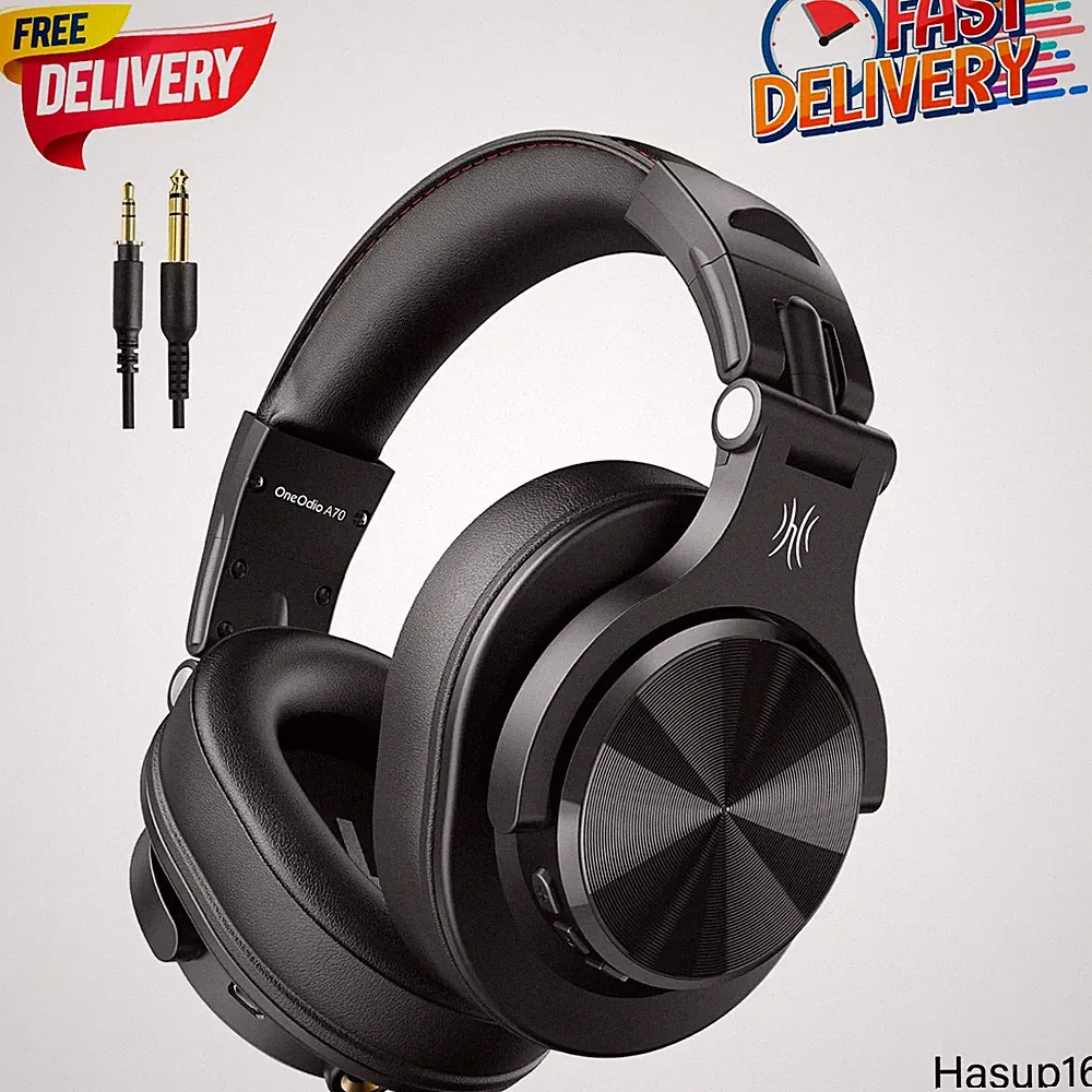 OneOdio A70 Fusion Over Ear Bluetooth Wired & Wireless Studio Headphones, Gold