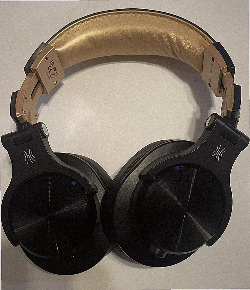 OneOdio Fusion Wired & Wireless Headphones, Gold & bopmen USB Wired Headphones
