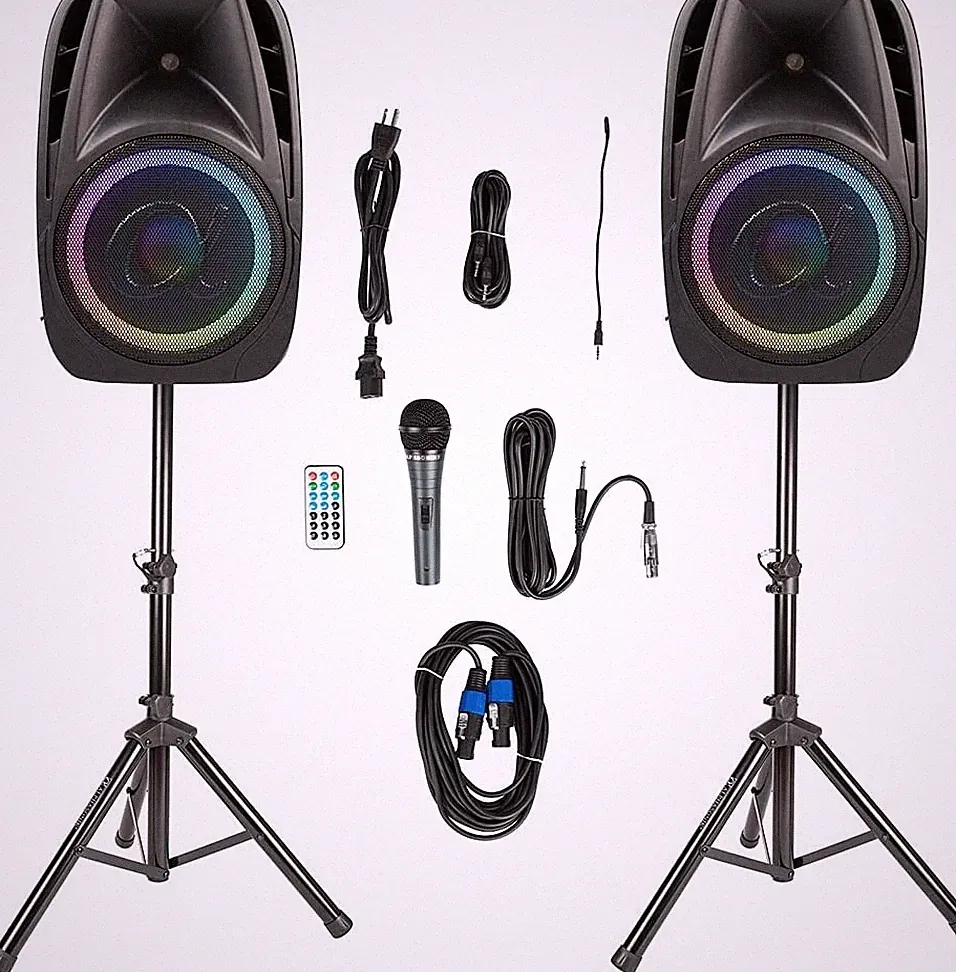 PAIR ALPHASONIK ALL-IN-ONE 10" POWERED 1200W PRO DJ AMPLIFIED W/ BLUETOOTH USB