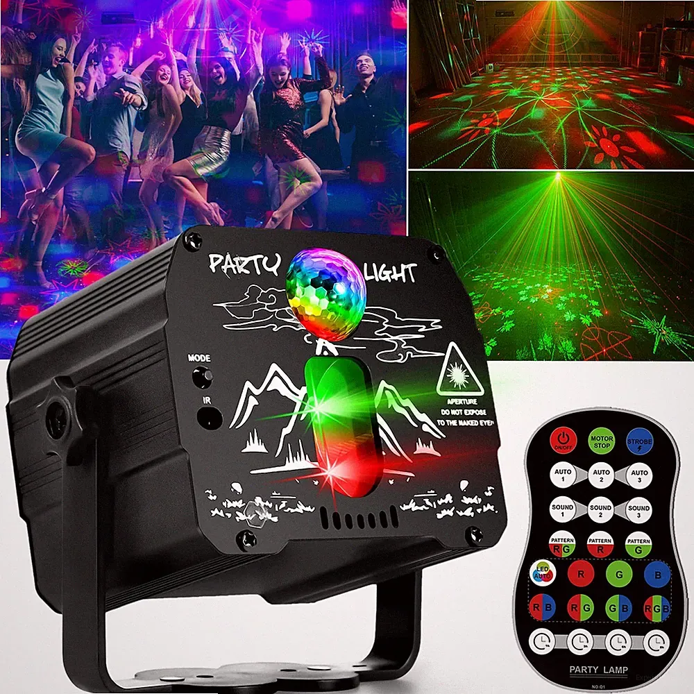 Party Lights, Disco Ball DJ Lights, RGB Strobe with Remote Control and Sound...