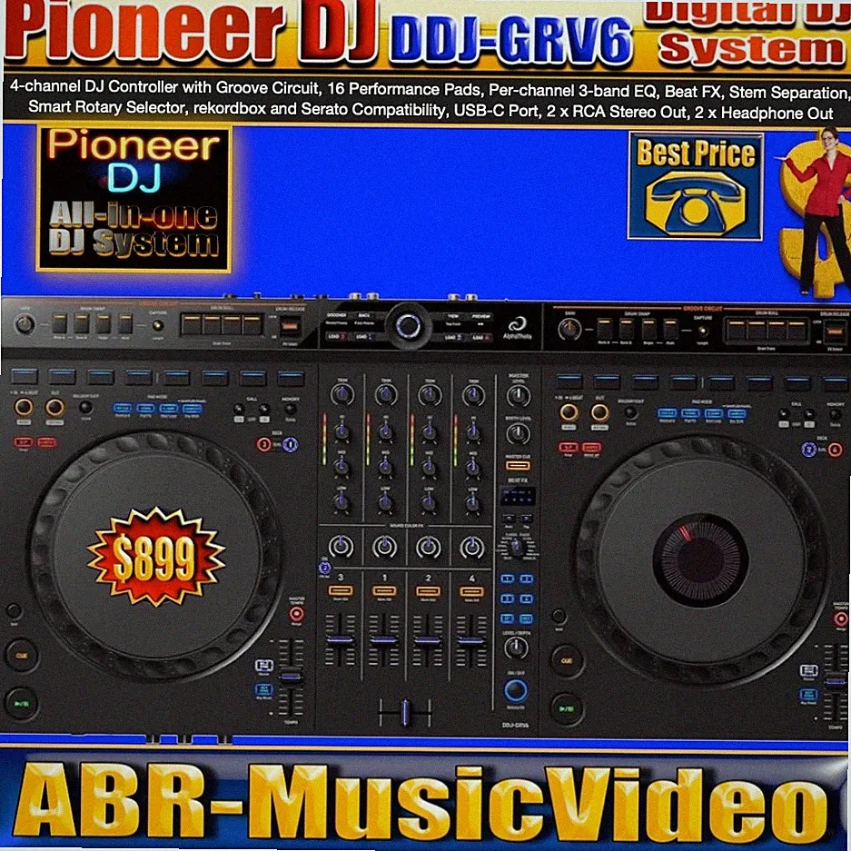 Pioneer AlphaTheta DDJ-GRV6 4-channel DJ Controller/ 1 Year Manufacture Warranty