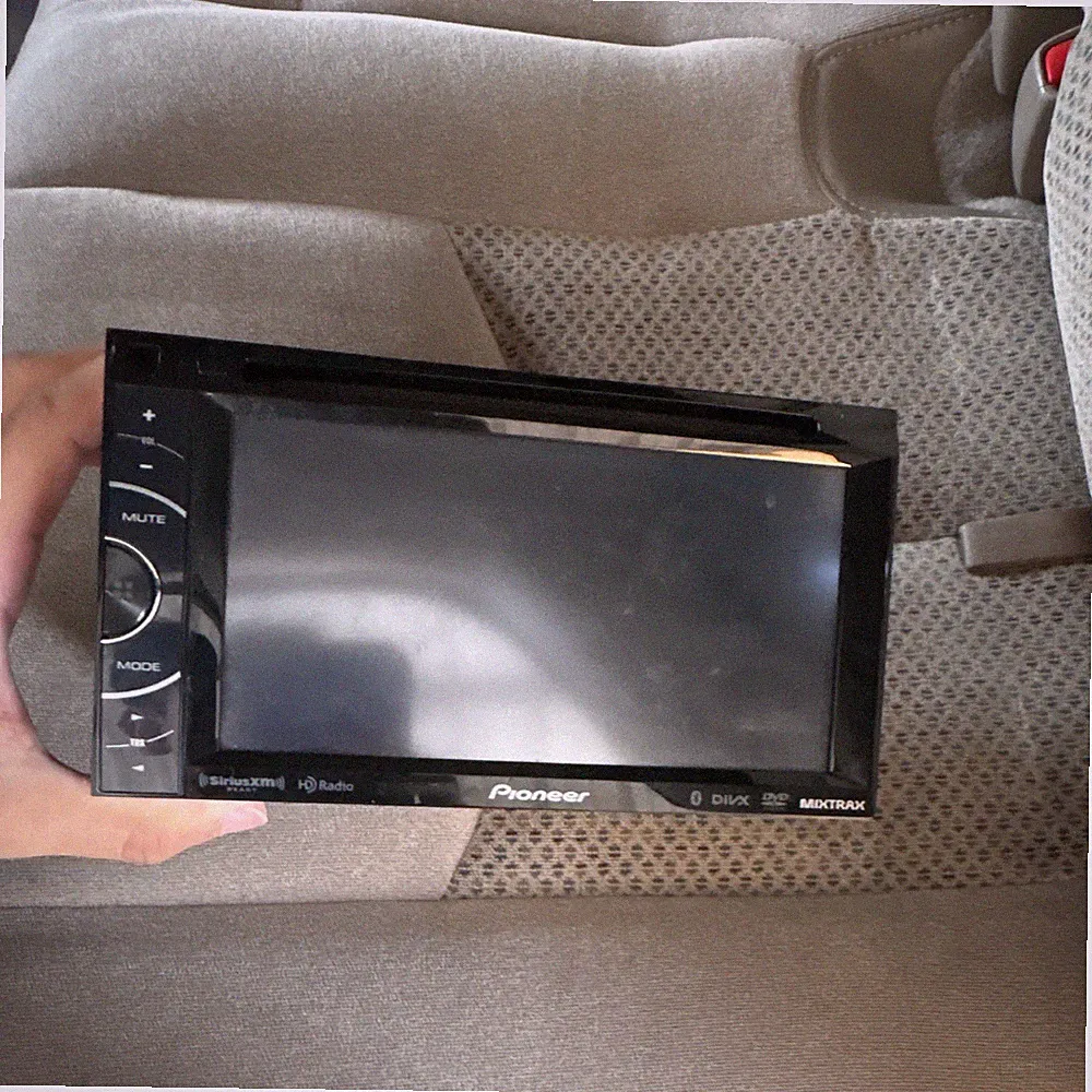 Pioneer AVH-series double-DIN touchscreen DVD/Bluetooth stereo with no harness.