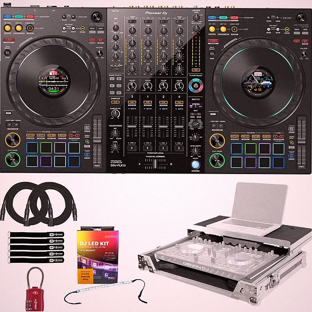 Pioneer DDJ-FLX10 4-Channel rekordbox Serato DJ Controller w Silver Case New