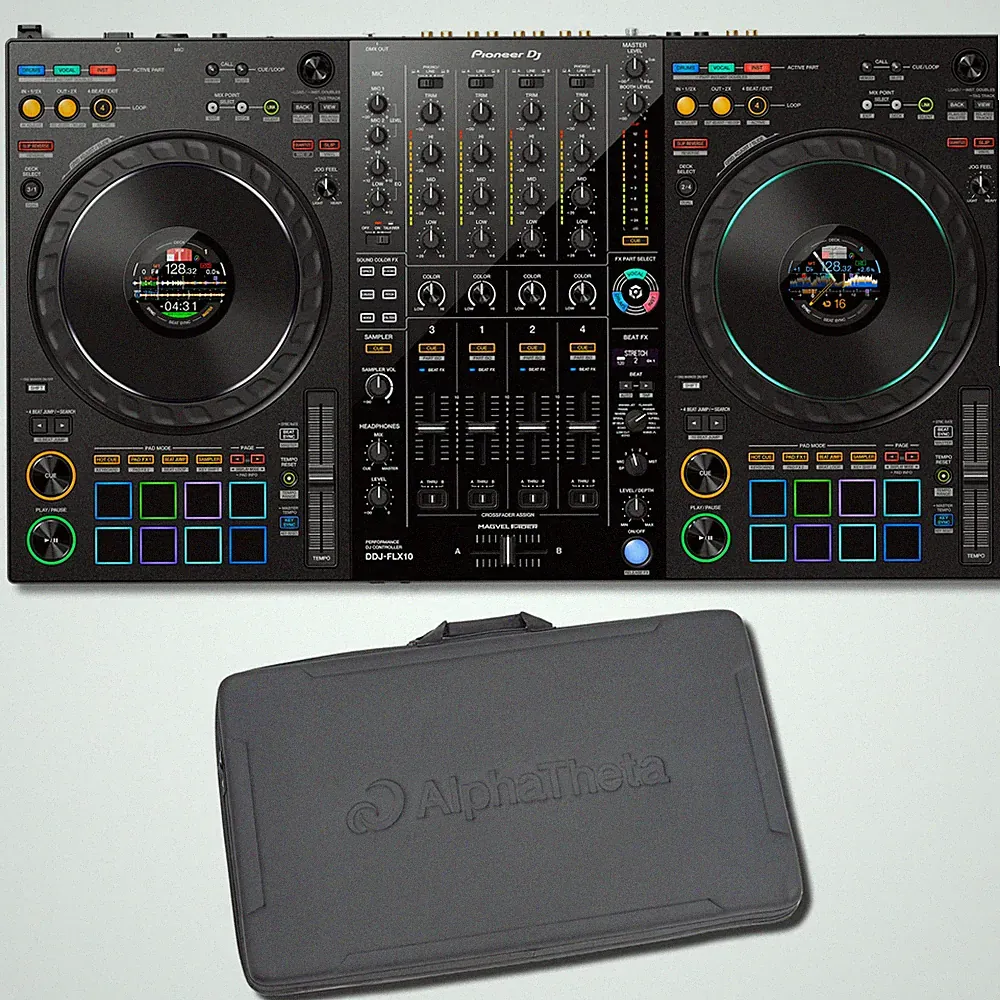 Pioneer DDJ-FLX10 4-Deck DJ Controller with DJC-A3 Controller Bag