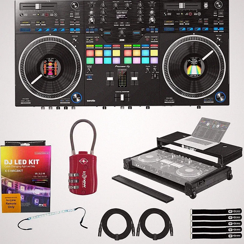 Pioneer DDJ-REV7 2 Channel Scratch Style Serato Pro DJ Controller w Flight Case