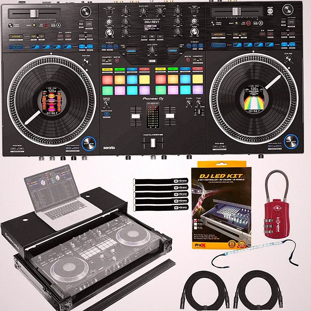 Pioneer DDJ-REV7 Scratch Style 2 Channel Serato DJ Controller Black Odyssey Case