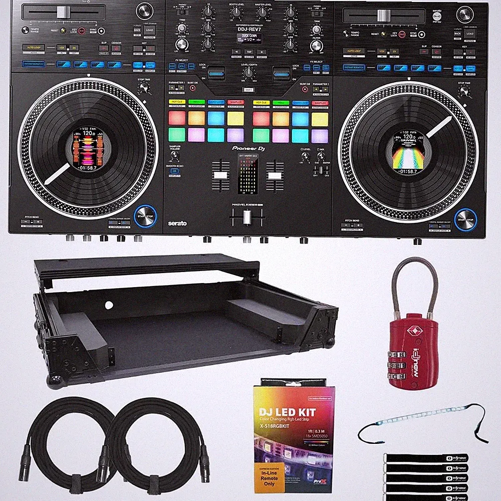 Pioneer DDJ-REV7 Scratch Style 2-Channel Serato DJ Controller w Black Case