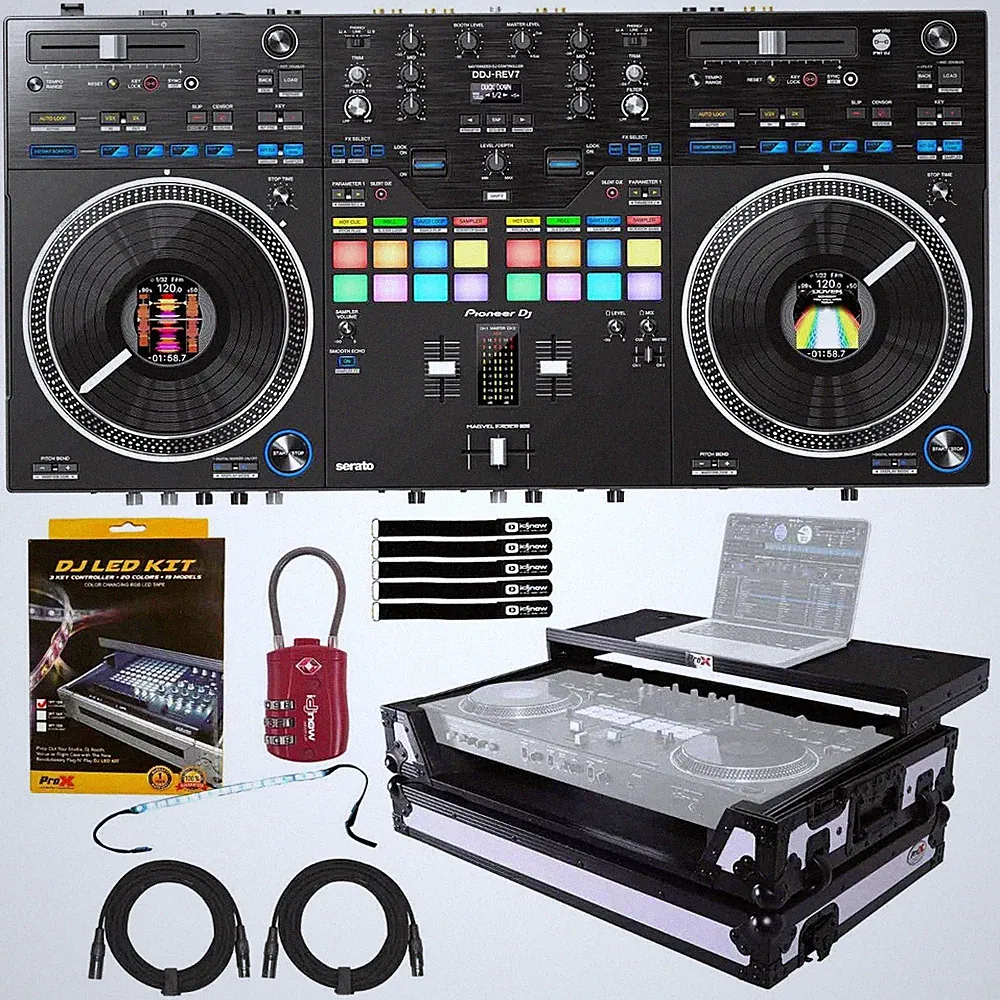 Pioneer DDJ-REV7 Scratch Style 2 Channel Serato DJ Controller w White Case