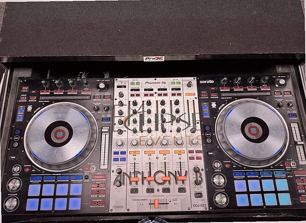Pioneer DDJ-SZ2 4-Channel 4-Deck DJ Controller w/ Built-In Mixer, Case