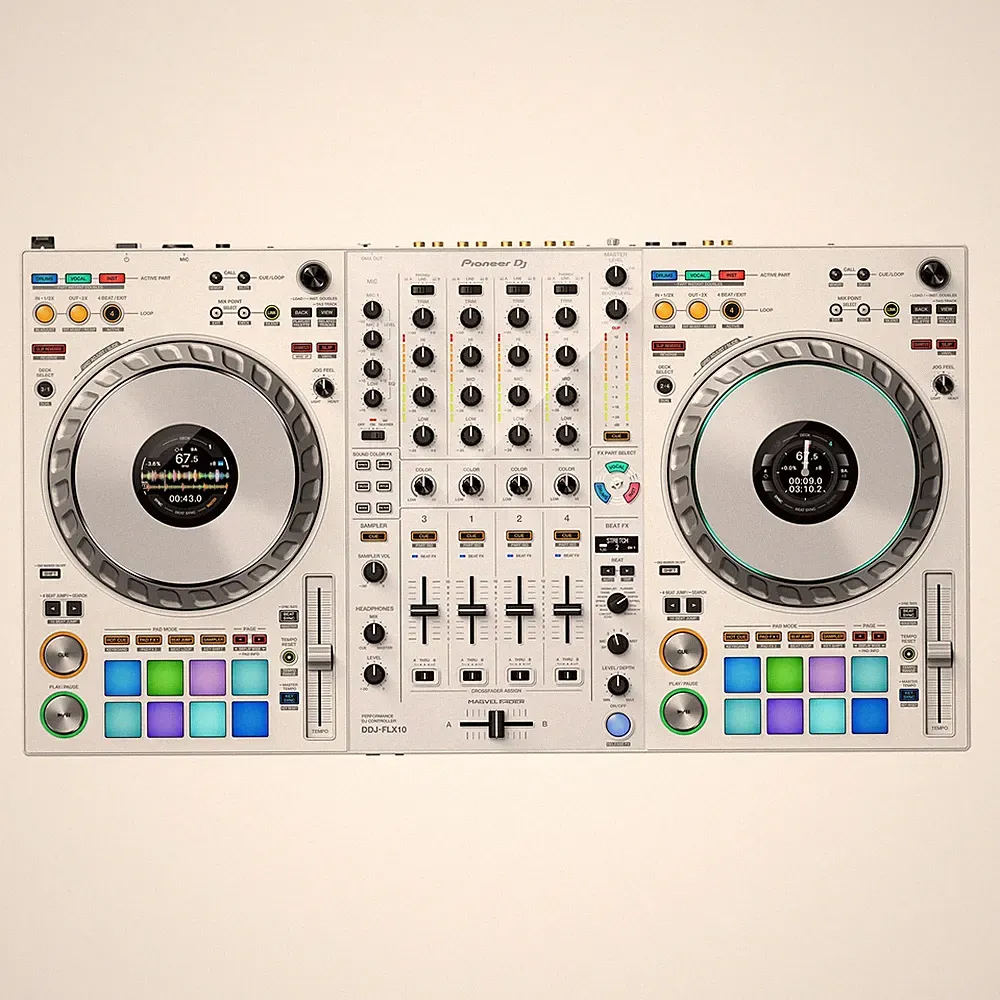Pioneer DJ DDJ-FLX10 4-Channel DJ Controller, Limited-Edition White