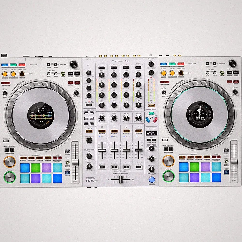 Pioneer DJ DDJ-FLX10-W 4-Channel DJ Controller for Rekordbox & Serato - White