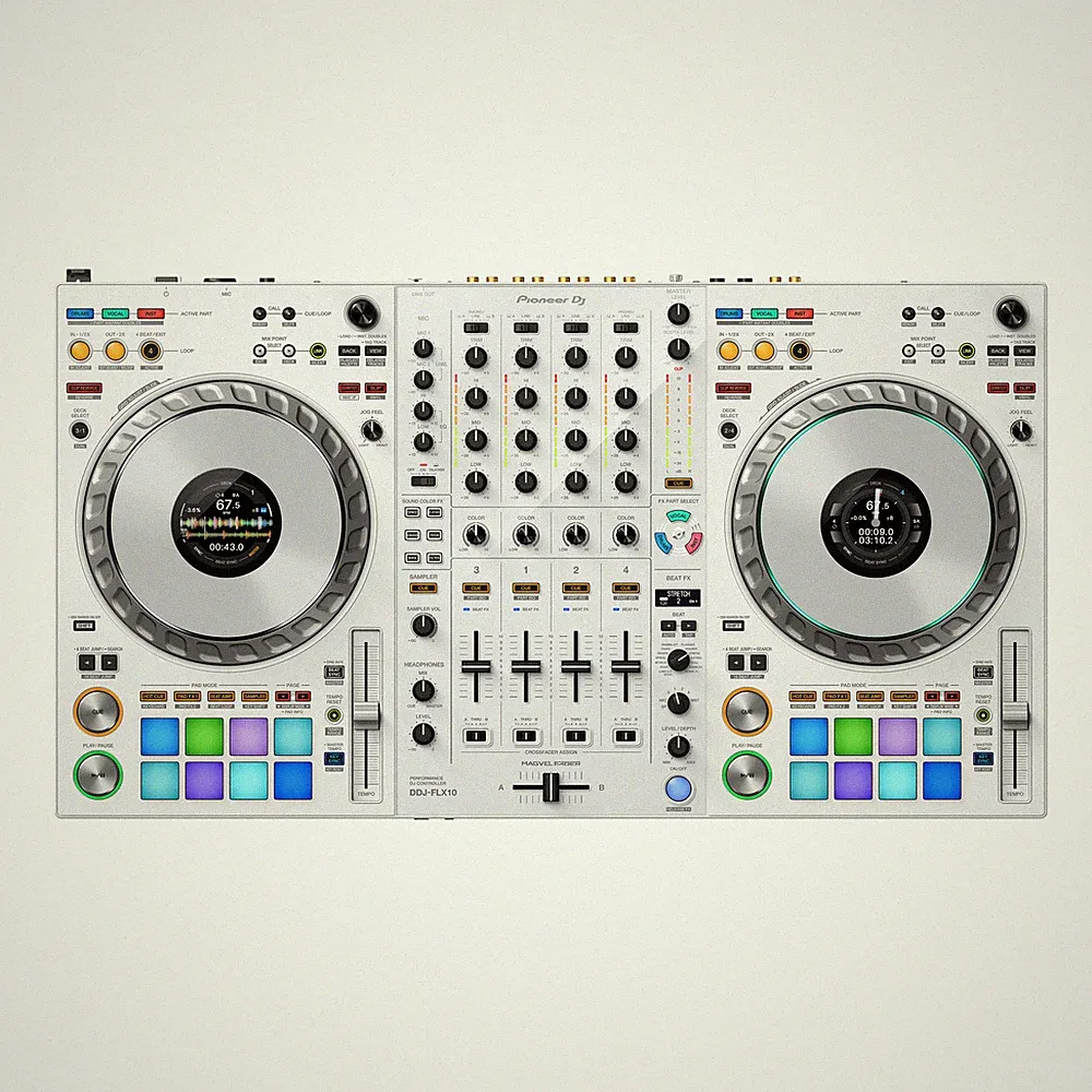 Pioneer DJ DDJ-FLX10-W 4-Channel DJ Controller for Serato Pro/Rekordbox (White)