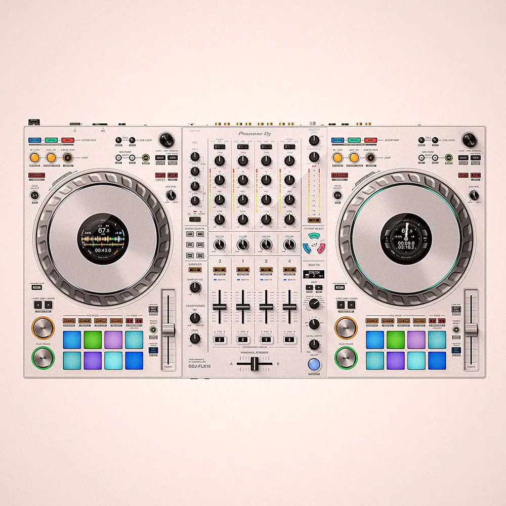 Pioneer DJ DDJ-FLX10-W 4-Channel DJ Controller for Serato Pro/Rekordbox (White)