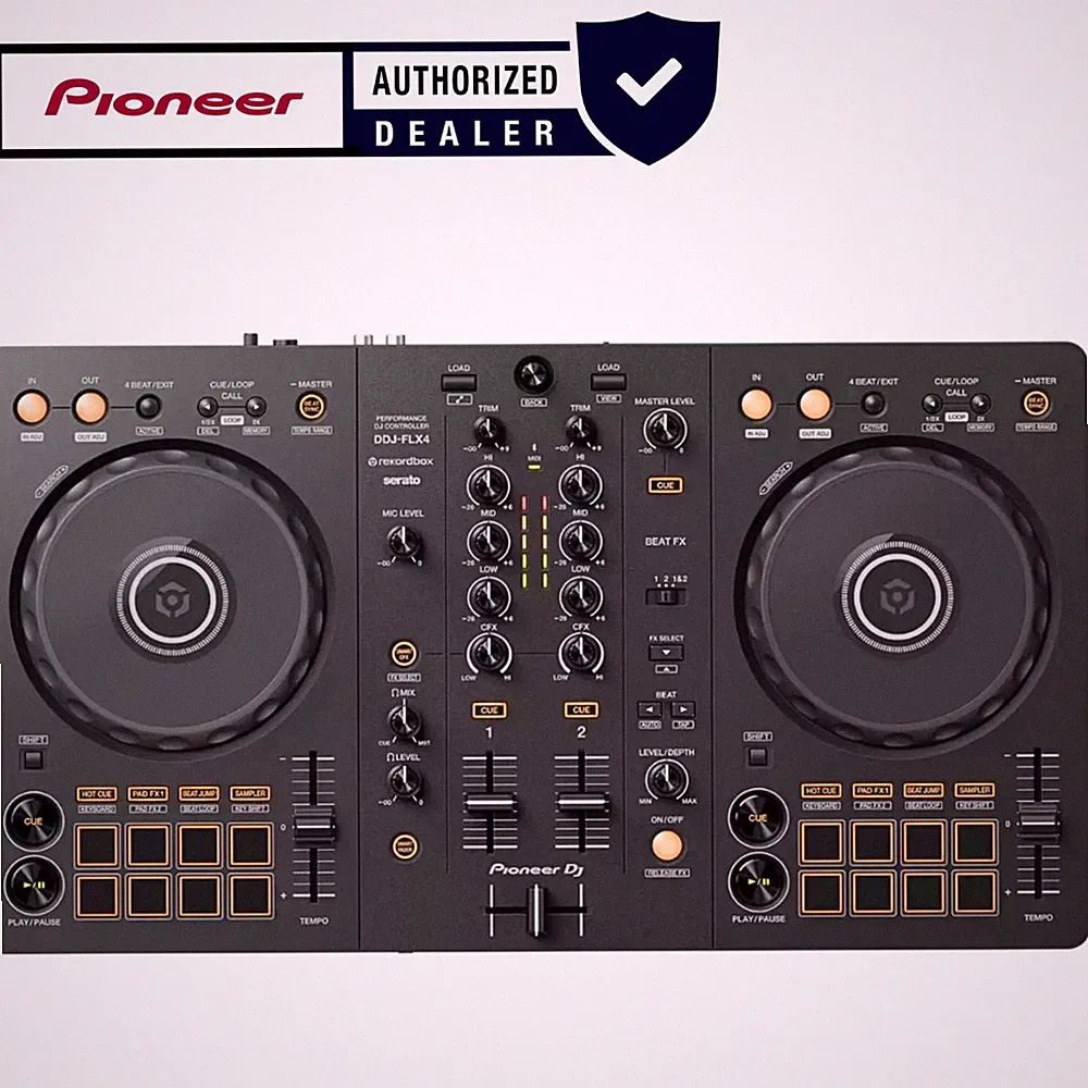 Pioneer DJ DDJ-FLX4 2-deck Rekordbox and Serato DJ Controller, Graphite