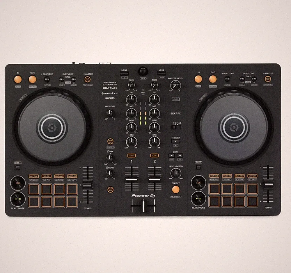 Pioneer DJ DDJ-FLX4 2-deck Rekordbox and Serato DJ Controller, Graphite