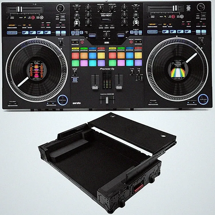 Pioneer DJ DDJ-REV7 2-deck Serato DJ Controller with Upper Deck Flight Case