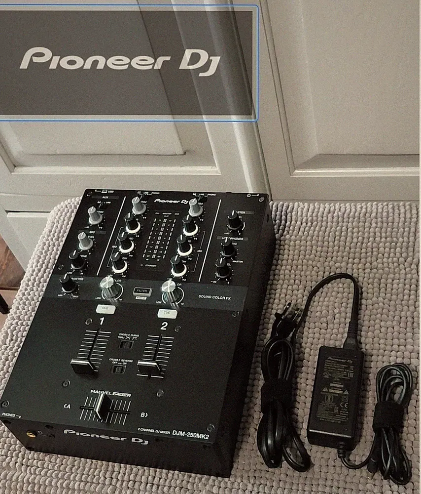Pioneer DJ DJM-250MK2 Two Channel USB DJ Mixer Black w/ Filter, 3-Band EQ