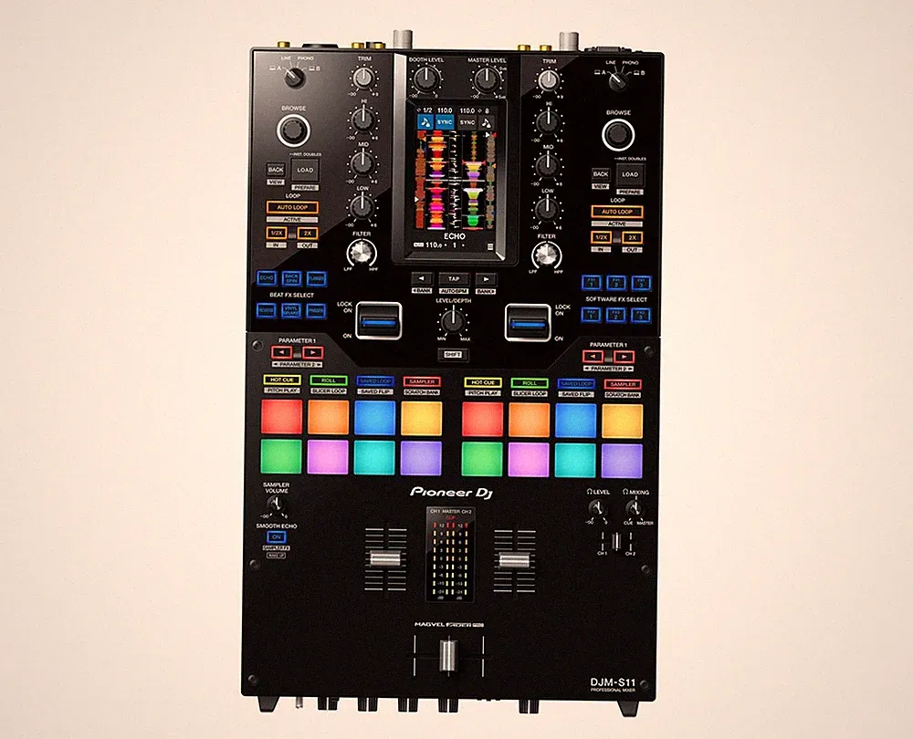 Pioneer DJ DJM-S11 Professional 2-Channel 4-Deck DJ Battle Mixer PROAUDIOSTAR