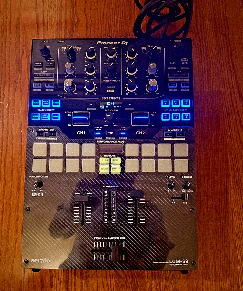 Pioneer DJ DJM-S9 2-Channel Mixer with New carbon fiber face plate