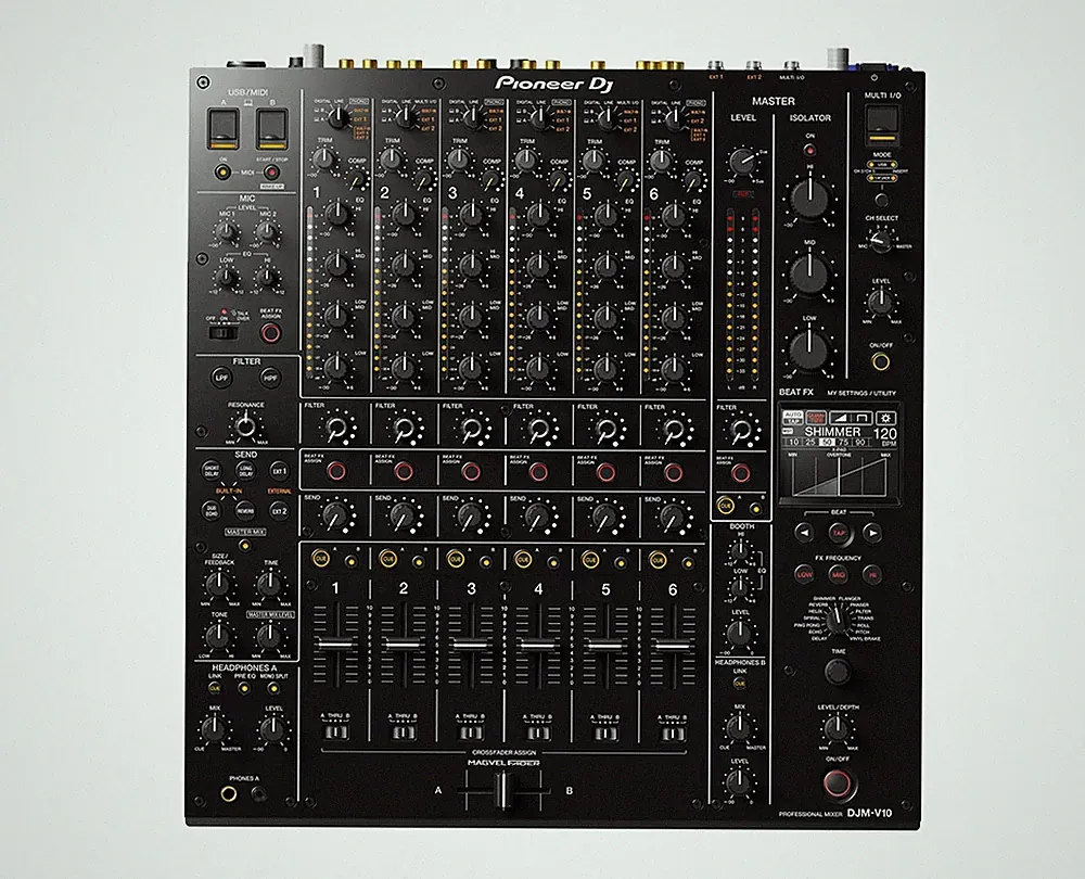 Pioneer DJ DJM-V10 6-Channel, 4-Band EQ Club Mixer w/ Dedicated Compressor Knobs