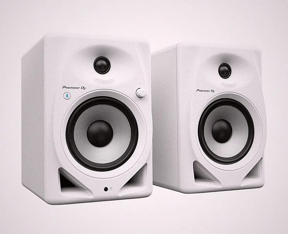 Pioneer DJ DM-50D-BT White Powered Studio Monitor Active Speaker Pair +Bluetooth