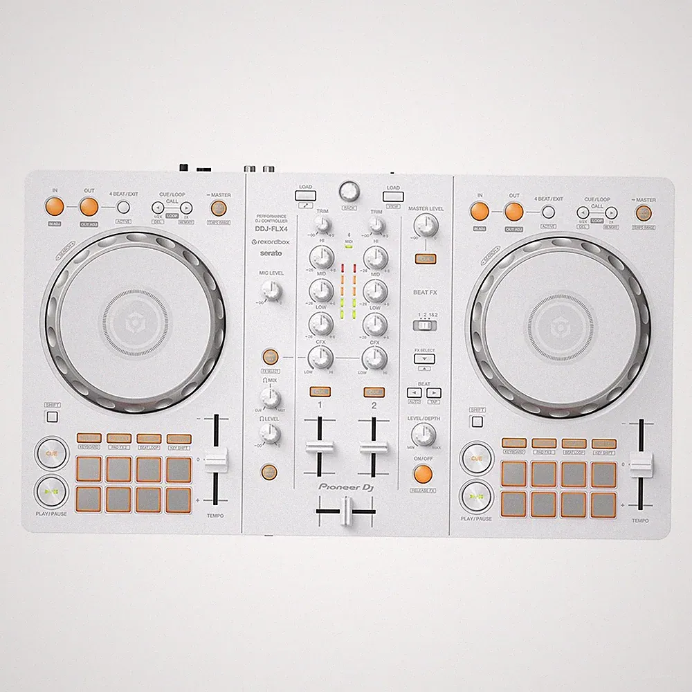 Pioneer DJ White Limited Edition DDJ-FLX4 2-Channel DJ Controller for Rekordbox