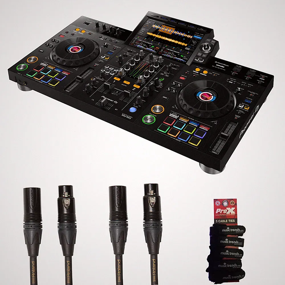Pioneer DJ XDJ-RX3 All-In-One DJ System + 2 Gold Roland 25' XLRs