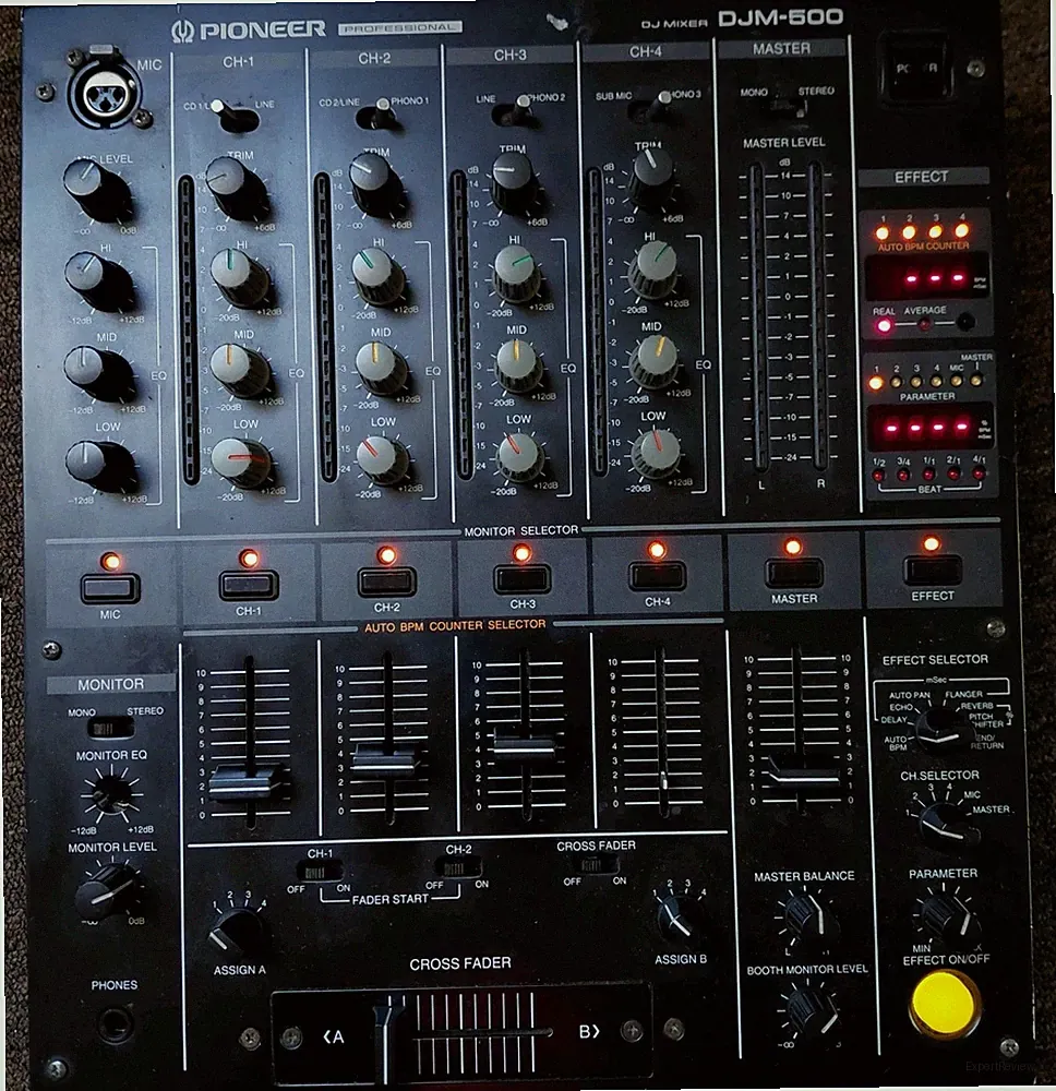 Pioneer DJM-500 Professional DJ Mixer 4 Channel With Power Cord Tested Working
