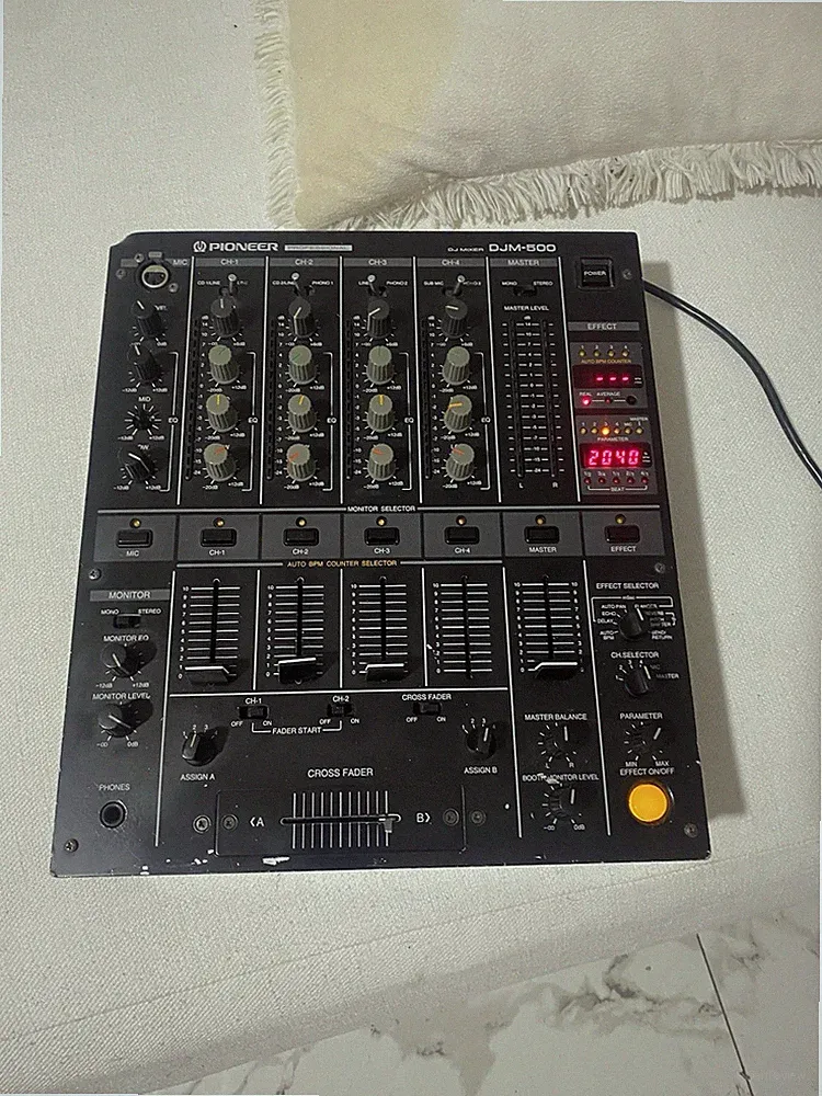 Pioneer DJM-500 Professional DJ Mixer 4 Channel With Power Cord Tested Working