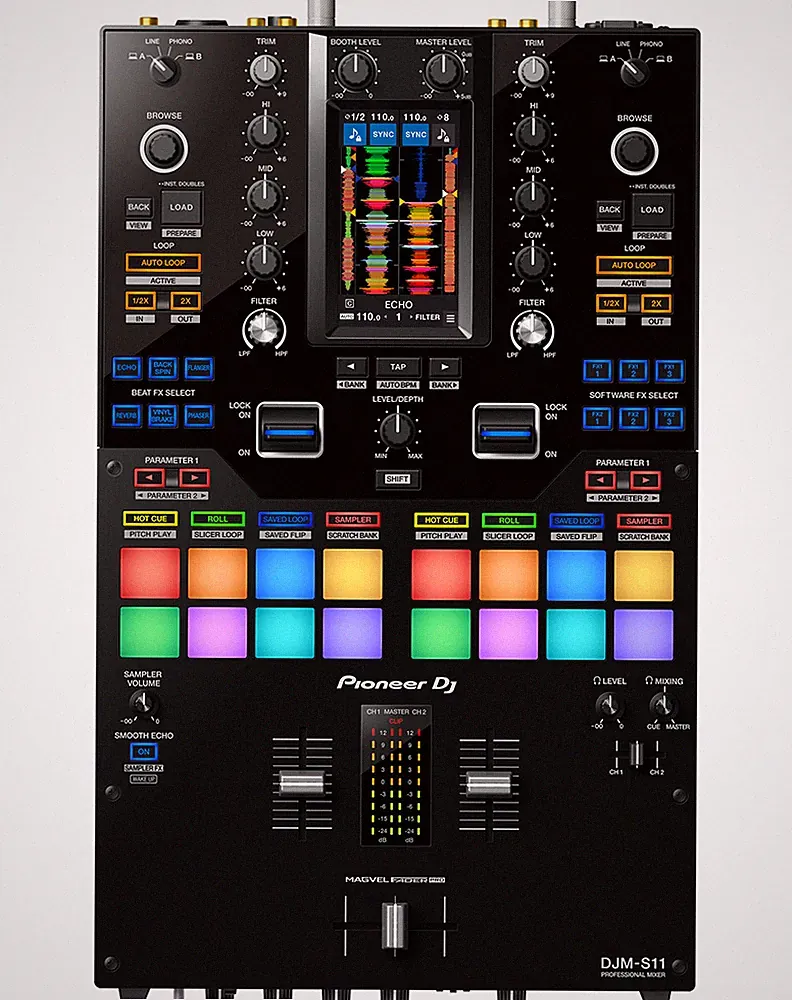 Pioneer DJM-S11 Scratch Style Serato DJ PRO 2-Ch Battle Mode Rekordbox DJ Mixer