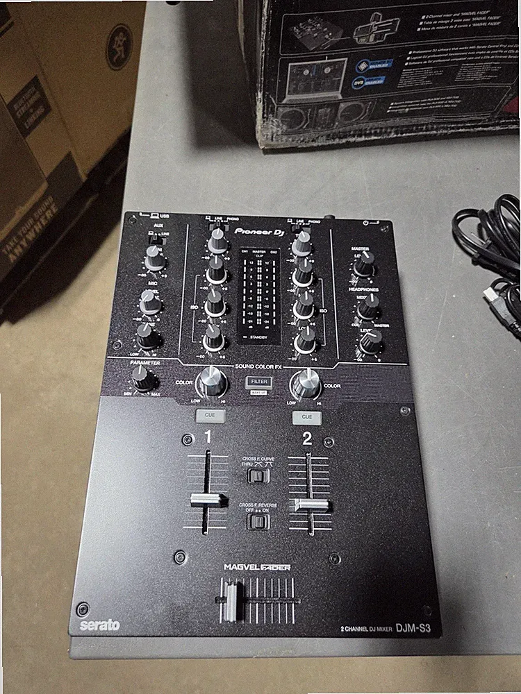 Pioneer DJM-S3 Professional 2-Channel Serato DJ Mixer w/ Magvel Crossfader- Used