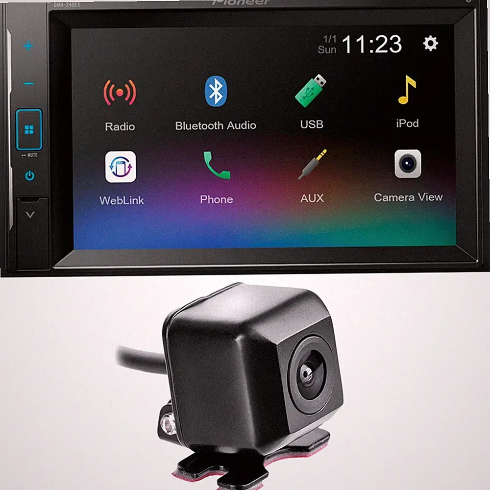 Pioneer DMH-240EX 6.2" Double DIN Stereo with Backup Camera