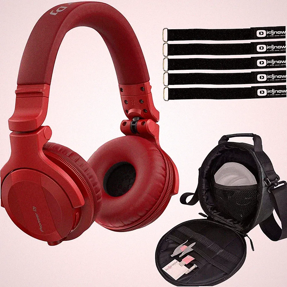 Pioneer HDJ-CUE1BT Bluetooth Wireless DJ Headphones in Matte Red w Carry Case