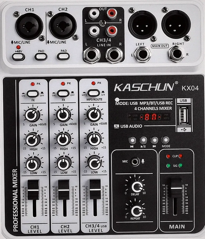 Portable 4-Channel DJ Mixer with Wide Compatibility for Ultimate Audio Control