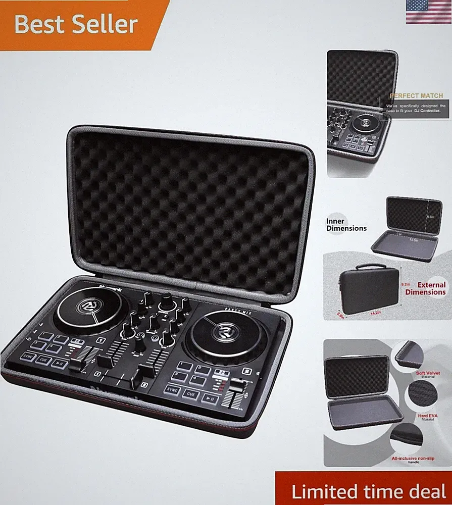 Portable DJ Mixer Case with 360° Zipper for Numark Party Mix II & Hercules